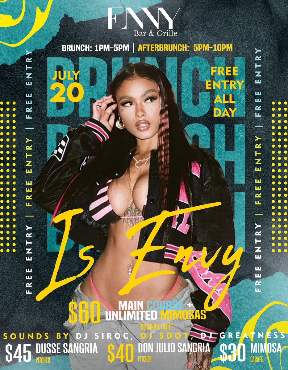 Sunday Let’s Brunch Envy Newark NJ

Free Entry