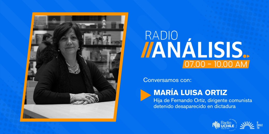 MAÑANA en #RadioAnálisis: María Luisa Ortiz, hija de Fernando Ortiz, dirigente comunista detenido desaparecido en dictadura, se refiere a la extradición desde Australia de Adriana Rivas, secretaria de Manuel Contreras.

📻102.5 FM
💻radio.uchile.cl