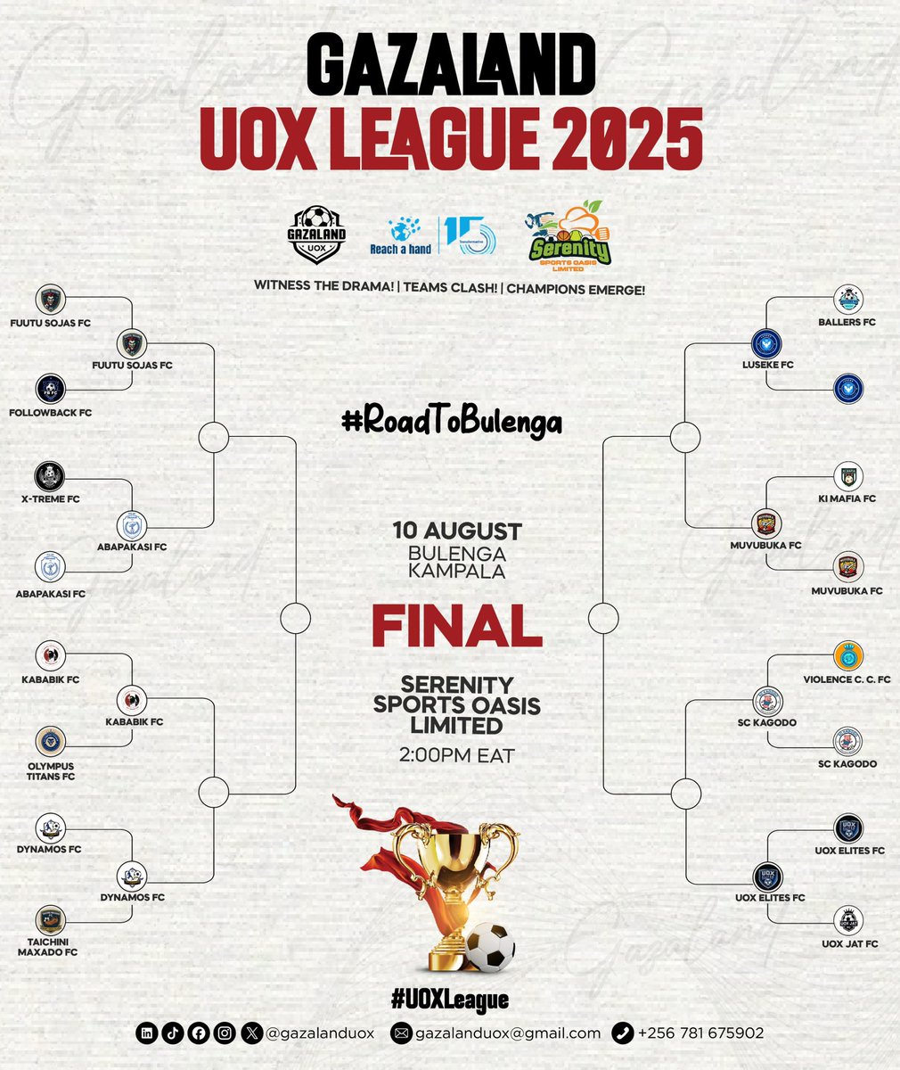 Fuutu sojjas fc (@fuutusojjasfc) on Twitter photo We shall be facing <a href="/abapakasiFC/">ABAPAKASI FOOTBALL CLUB ⚽️</a> in next round of the GAZALAND UOX LEAGUE 2025
#UOXLeague
#RoadToBulenga We shall be facing <a href="/abapakasiFC/">ABAPAKASI FOOTBALL CLUB ⚽️</a> in next round of the GAZALAND UOX LEAGUE 2025
#UOXLeague
#RoadToBulenga