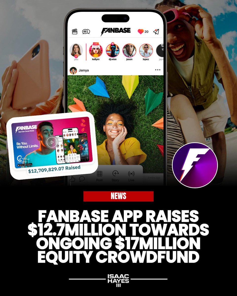 IsaacHayes3's tweet image. Atlanta based social media app @fanbaseapp has reached a major milestone, surpassing $12.7 million in its current $17 million equity crowdfunding campaign.
This raise is part of a larger mission to democratize ownership in the social media space. Instead of relying on…