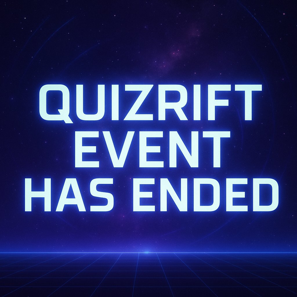 🎉Quizrift Event has officially ended!🎉

Thank you all for the incredible energy and epic runs over the past week. Stay tuned for soon-to-be-announced updates🚀

More thrills and SAND await… see you in the next event! 👀✨

#QuizriftEvent <a href="/TheSandboxGame/">The Sandbox</a> <a href="/KamiSawZe/">Alex Florez 💙💛</a> <a href="/Pandapops7/">Pandapops NFT Creator Queen</a>