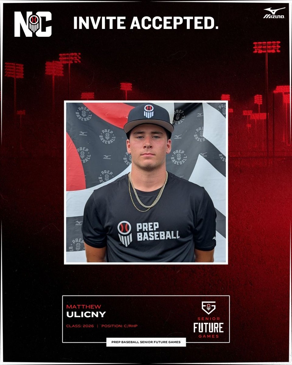 INVITE ACCEPTED🔴
'26 C Matthew Ulicny joining #TeamNC at #PBFG25⭐
<a href="/matt_ulicny/">Matthew Ulicny</a> | <a href="/Ravens_BB/">Ravenscroft Baseball</a> | <a href="/TheCanesBB/">Canes Baseball</a> | <a href="/prepbaseball/">Prep Baseball</a>
