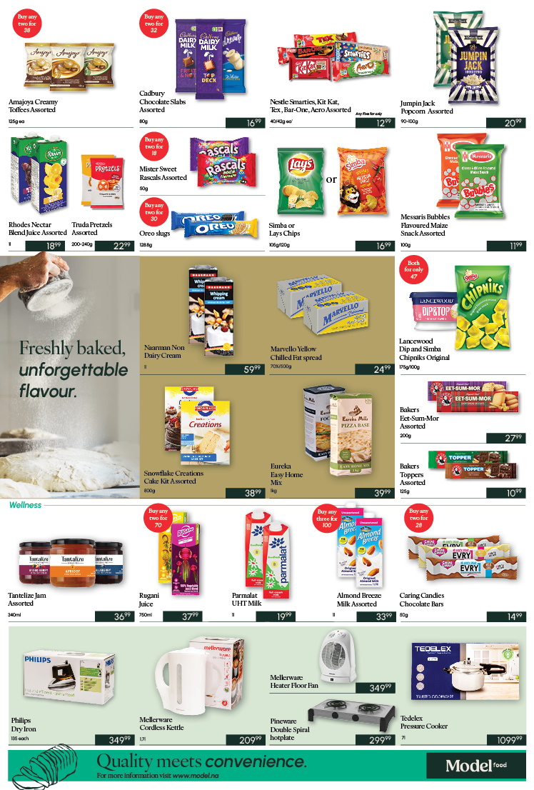 Introducing our first-ever Model broadsheet! Discover handpicked specials across groceries, meat, chocolate, kitchen essentials &amp; more. From braai to bakery - we're transforming your shopping experience.

Valid from 21 July - 3 August 2025.

#ModelNamibia #ElevateTheEverday