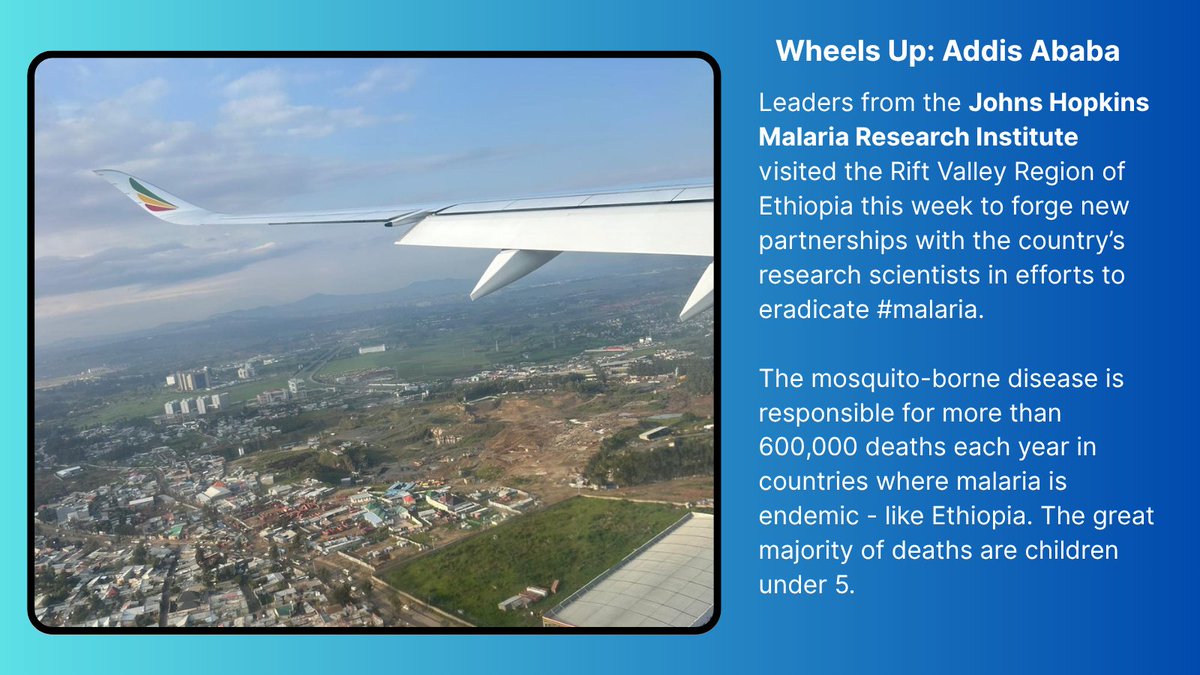 Johns Hopkins Malaria Research Institute (@jhmrimalaria) on Twitter photo This week, <a href="/Genome_Jane/">Jane Carlton</a> and others from Johns Hopkins Malaria Research Institute spent time with research scientists in Ethiopia, planning expanded field research aimed at eradicating #malaria, which is responsible for more than 600K deaths each year, mostly children under 5. This week, <a href="/Genome_Jane/">Jane Carlton</a> and others from Johns Hopkins Malaria Research Institute spent time with research scientists in Ethiopia, planning expanded field research aimed at eradicating #malaria, which is responsible for more than 600K deaths each year, mostly children under 5.