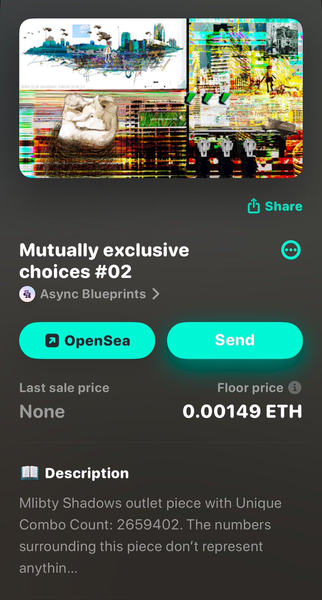 The Dogecoin Family (@familydogecoin) on Twitter photo Really interesting piece 👇
Saw the post from <a href="/skeenee_art/">Skeenee 🎨☠️</a>
Thank you for posting !
My first piece collected was from async 💙 Really interesting piece 👇
Saw the post from <a href="/skeenee_art/">Skeenee 🎨☠️</a>
Thank you for posting !
My first piece collected was from async 💙