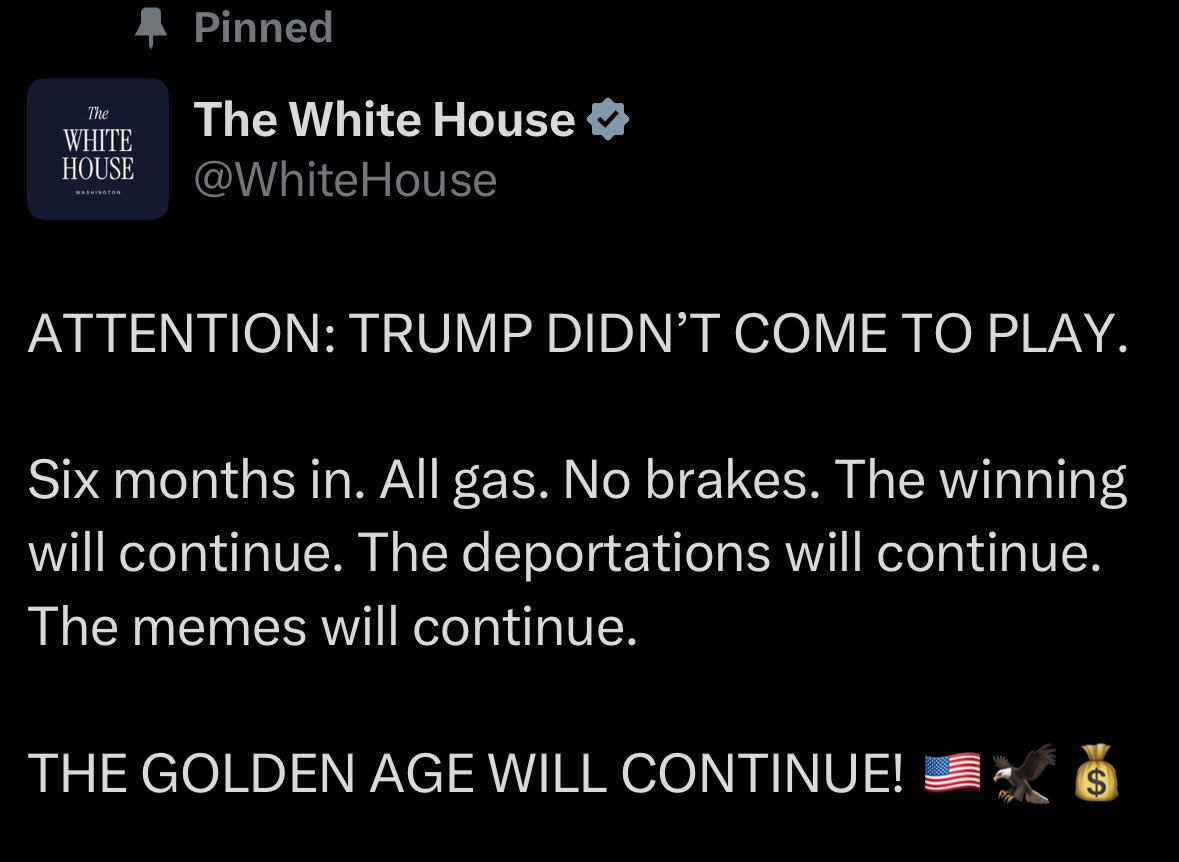 MrStevenSteele's tweet image. The White House says, “The deportations will continue, The memes will continue.”