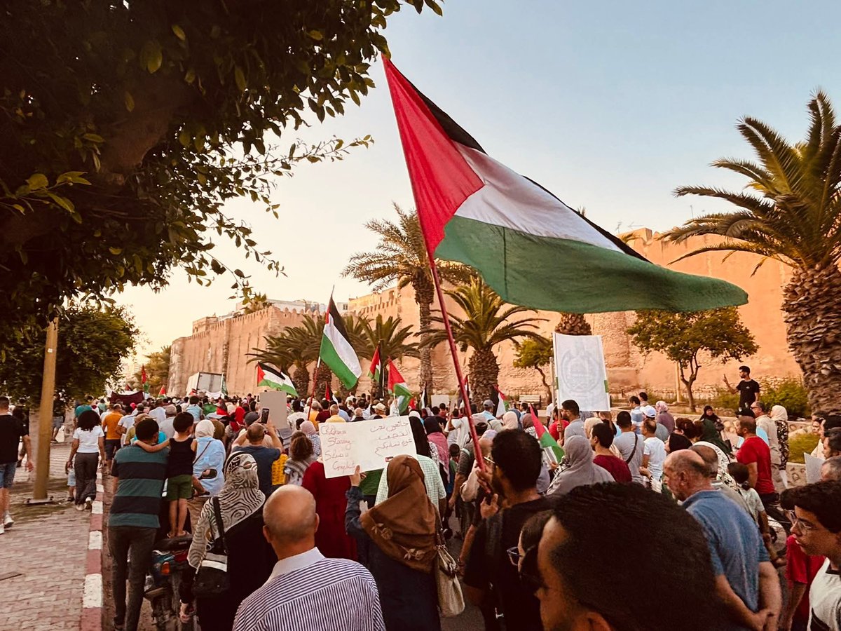 Legal_Agenda_TN's tweet image. تجمع مئات المتظاهرين وسط مدينة صفاقس، اليوم الأحد 20 جويلية، في مسيرة غاضبة احتجاجا على سياسة التجويع والحصار الممنهج وحرب الإبادة المتواصلة في قطاع غزة منذ أكثر من 650 يوما. وقد انتظمت بالتوازي مسيرات أخرى في العاصمة وعدّة مدن تونسية.
صور: المفكرة القانونية - تونس Legal Agenda…