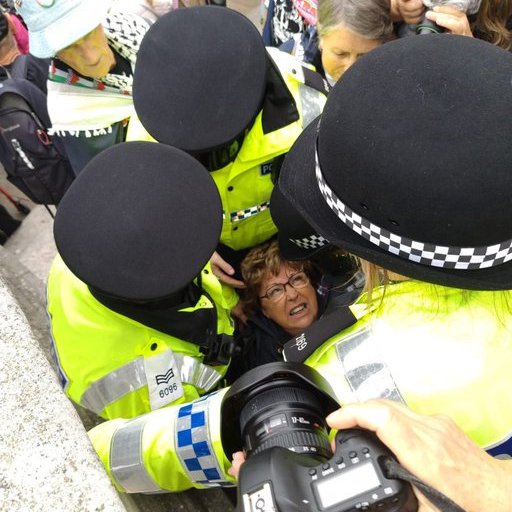 NormalIslandNws's tweet image. Stunning scenes as three heroic police officers risk their lives tackling this terrifying terrorist. We can only pray the officers survived this confrontation with a tiny elderly woman 🙏