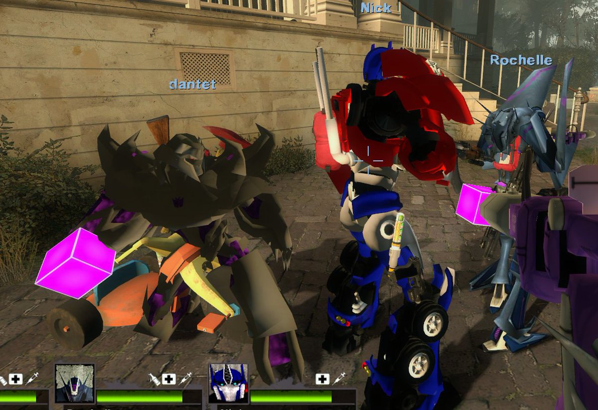 Lintufriikki's tweet image. cybertronians agreed to help against the zombie apocalypse, but not taking it too seriously...