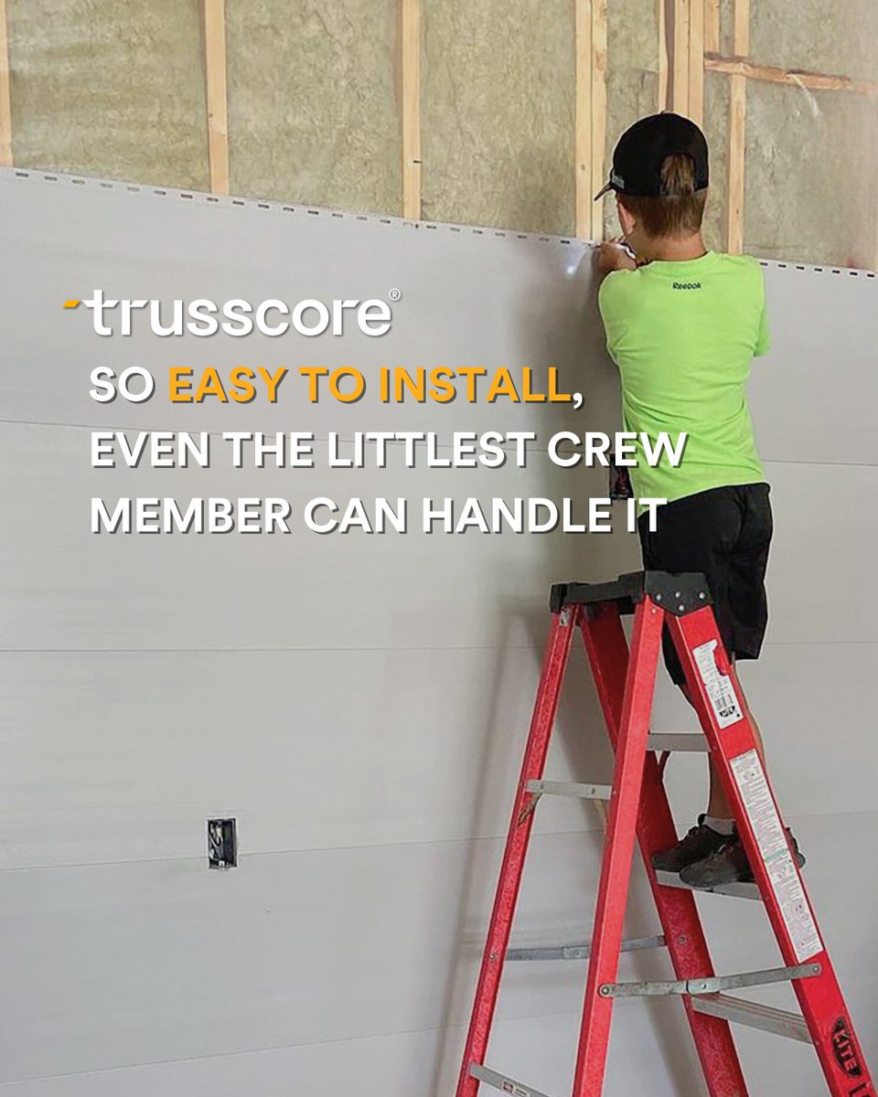 Even your summer helper can handle <a href="/trusscore/">Trusscore</a> 🛠️☀️

<a href="/trusscore/">Trusscore</a> Wall&amp;CeilingBoard is designed to make your life easier on every project in every space. 🔗 bit.ly/469aZzW
