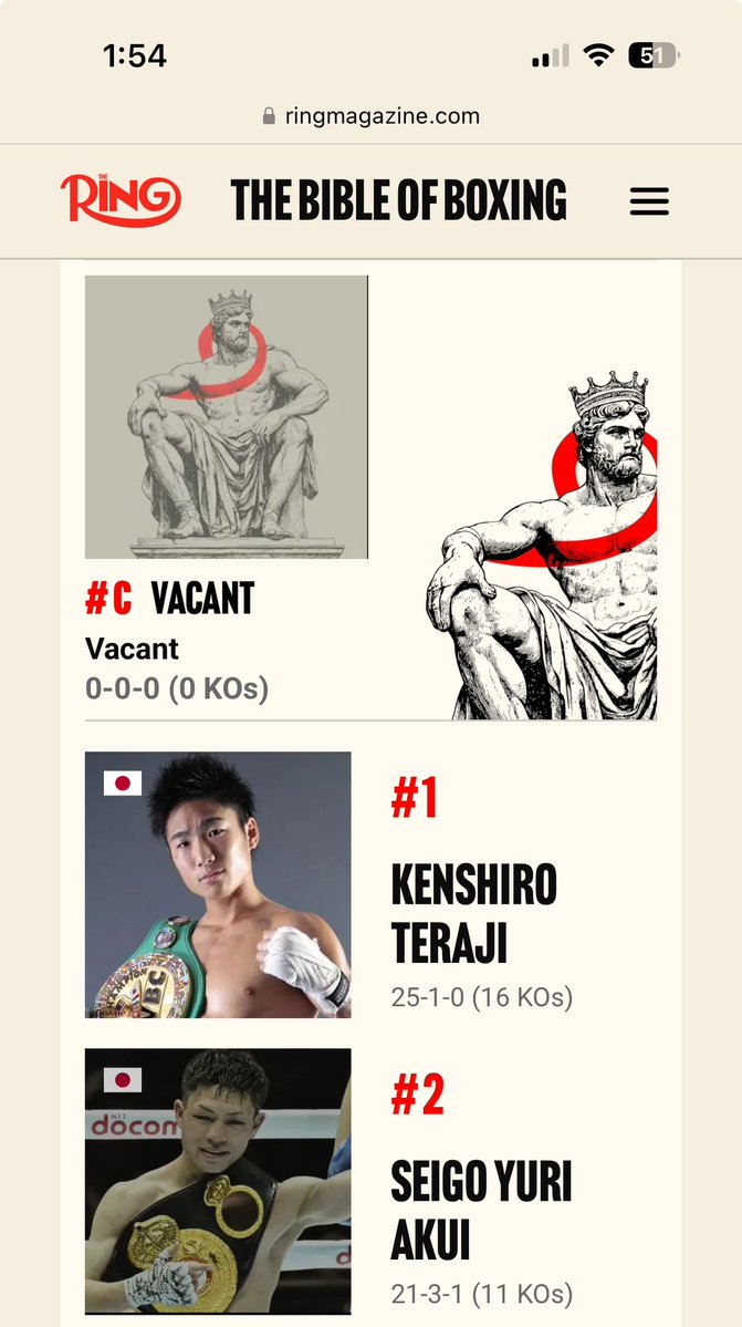 TheKidIrv24's tweet image. The ring gotta fix their ranking system.. for example ; at 112 for Kenshiro to get the ring belt he has to beat Akui again.. a couple years ago, after bam beat Sunny, he had to beat him again to get the ring belt. Makes no sense.