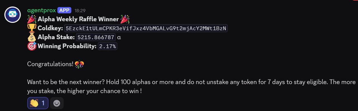 shugoio's tweet image. Our 2nd Winner is getting another 500 #dTAO #Alpha .
Thank you for the early Support to bring the worlds' first truly decentralised Edge Platform to live, taking #CyberSecurity, especially #DDoS on another Level.
5000 Alpha for a 2% Chance is a great move! Join us on #Discord.…