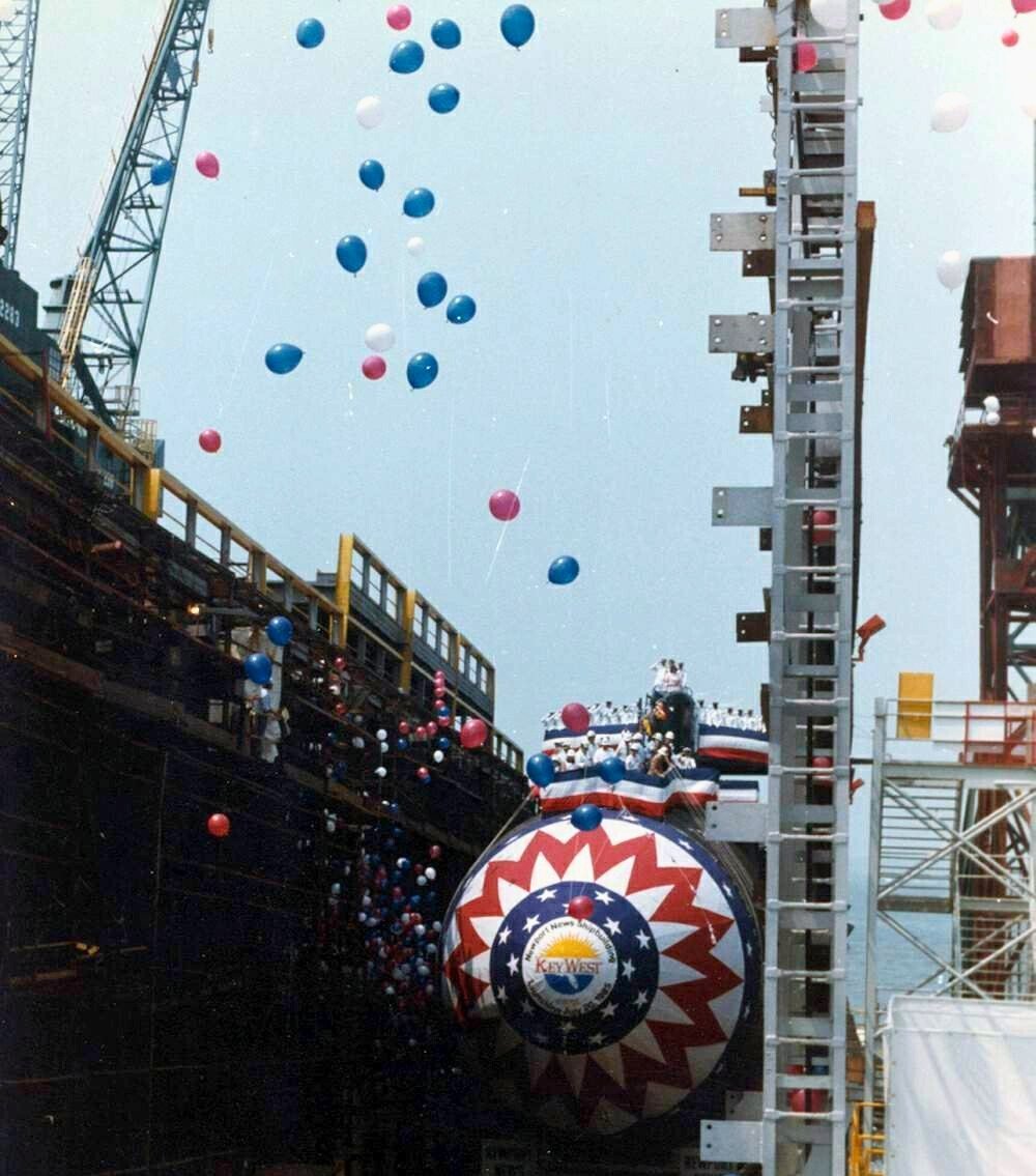 40 years ago today Flight II Los Angeles-class submarine USS Key West (SSN 722) was launched at NNS. 
722 was decommissioned on 7/22 last year🫡