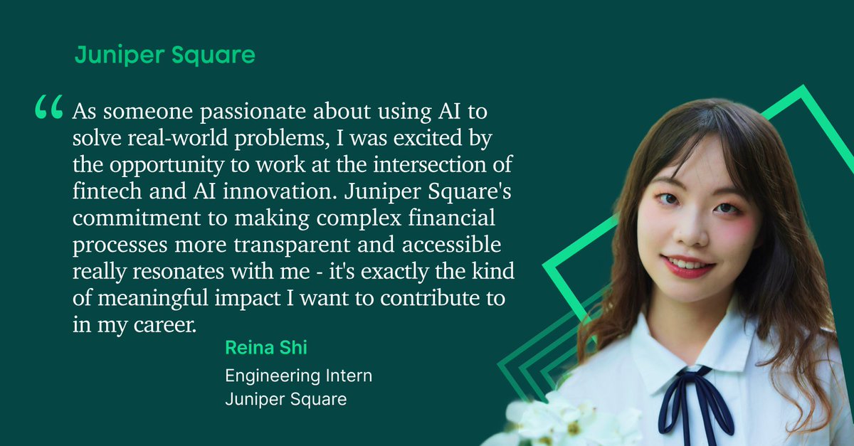 Welcome, Reina Shi! 

Reina joins us as a master-level AI engineering intern this summer.
