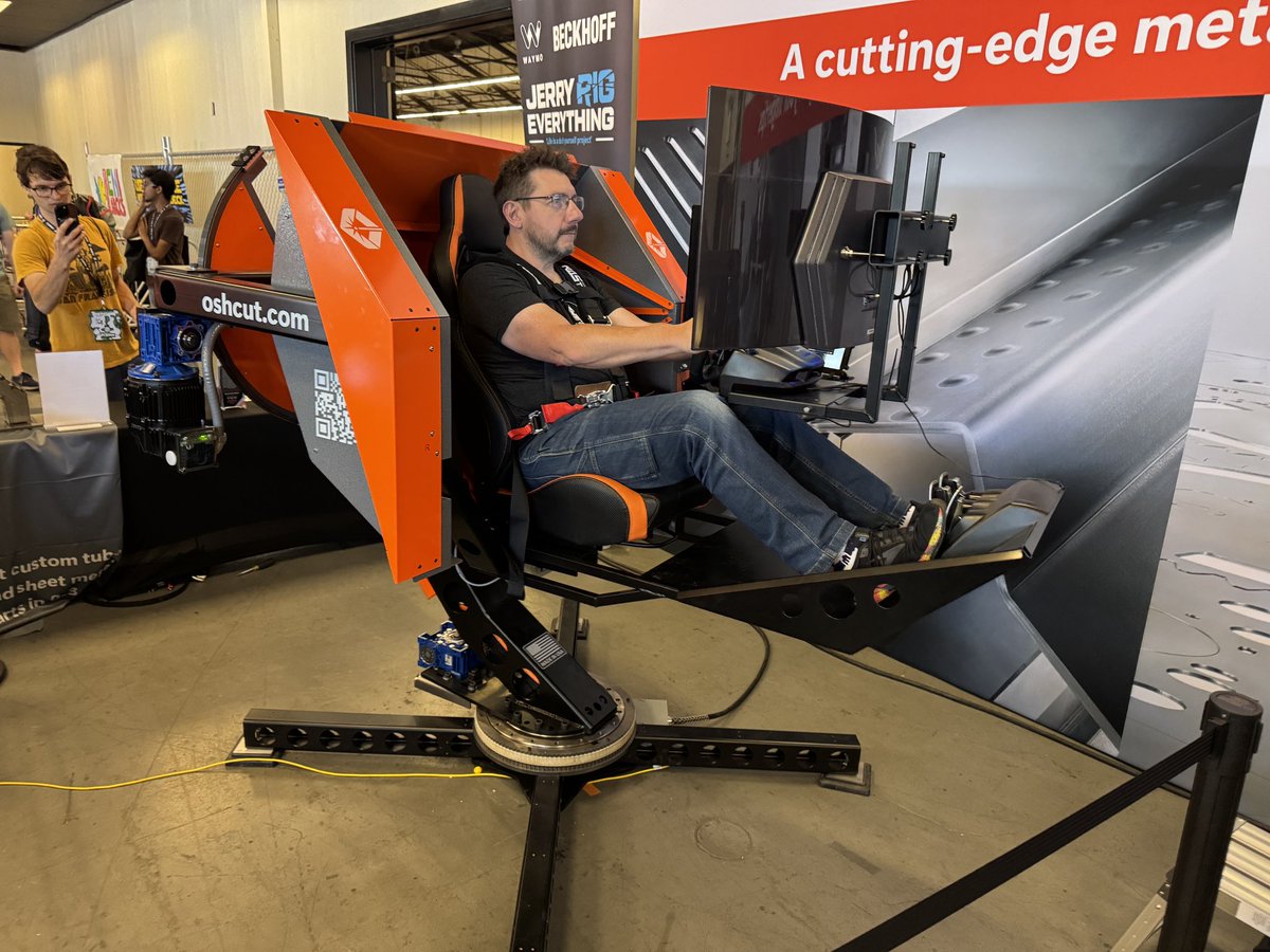 joeltelling's tweet image. Did the Oshcut racing sim at @OpenSauceLive and currently have 4th place! Hey @ZacksJerryRig thanks for making this known!