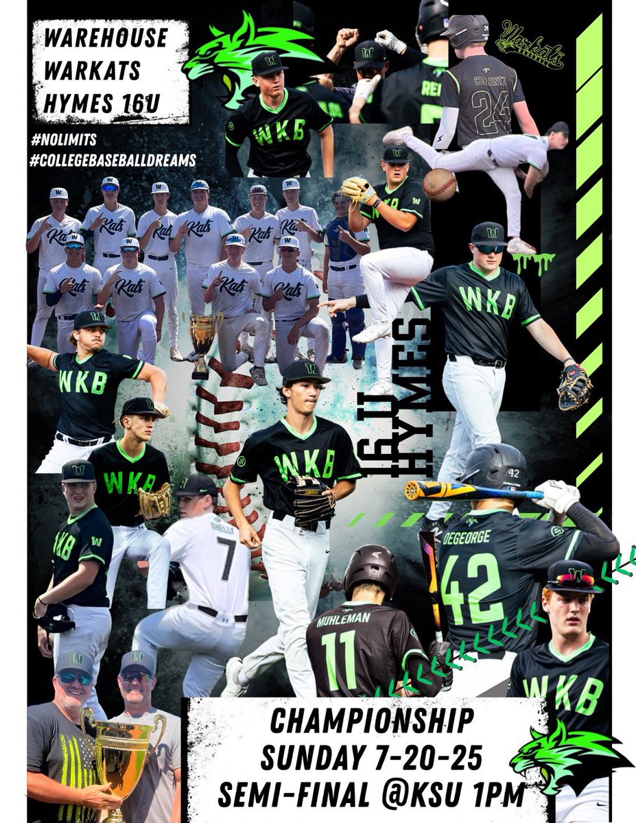 Won in semis… on to the Championship 5:30 at Kent State 🔥⚾️ <a href="/WWarkats/">Warehouse WarKats</a> #ringchasin #nolimits let’s go!