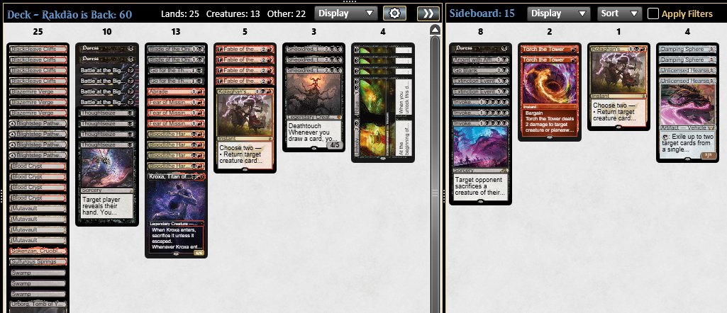 We lost vs Storm Herald, but we didnt lost hope! Split Pioneer Challenge playing good old Rakdos Mid! <a href="/fireshoes/">Robert Taylor🔥</a> 

❌👿👿 Phoenix
❌👿👿 Red
👿❌❌ Naya Storm Herald
👿👿 UR Ensoul
👿👿 UR Arcanist
👿❌❌ Red
Top8 👿👿 Red
Top4 👿👿 Boros Hammer
Finals Split 🥳🥳 Jund Sac
