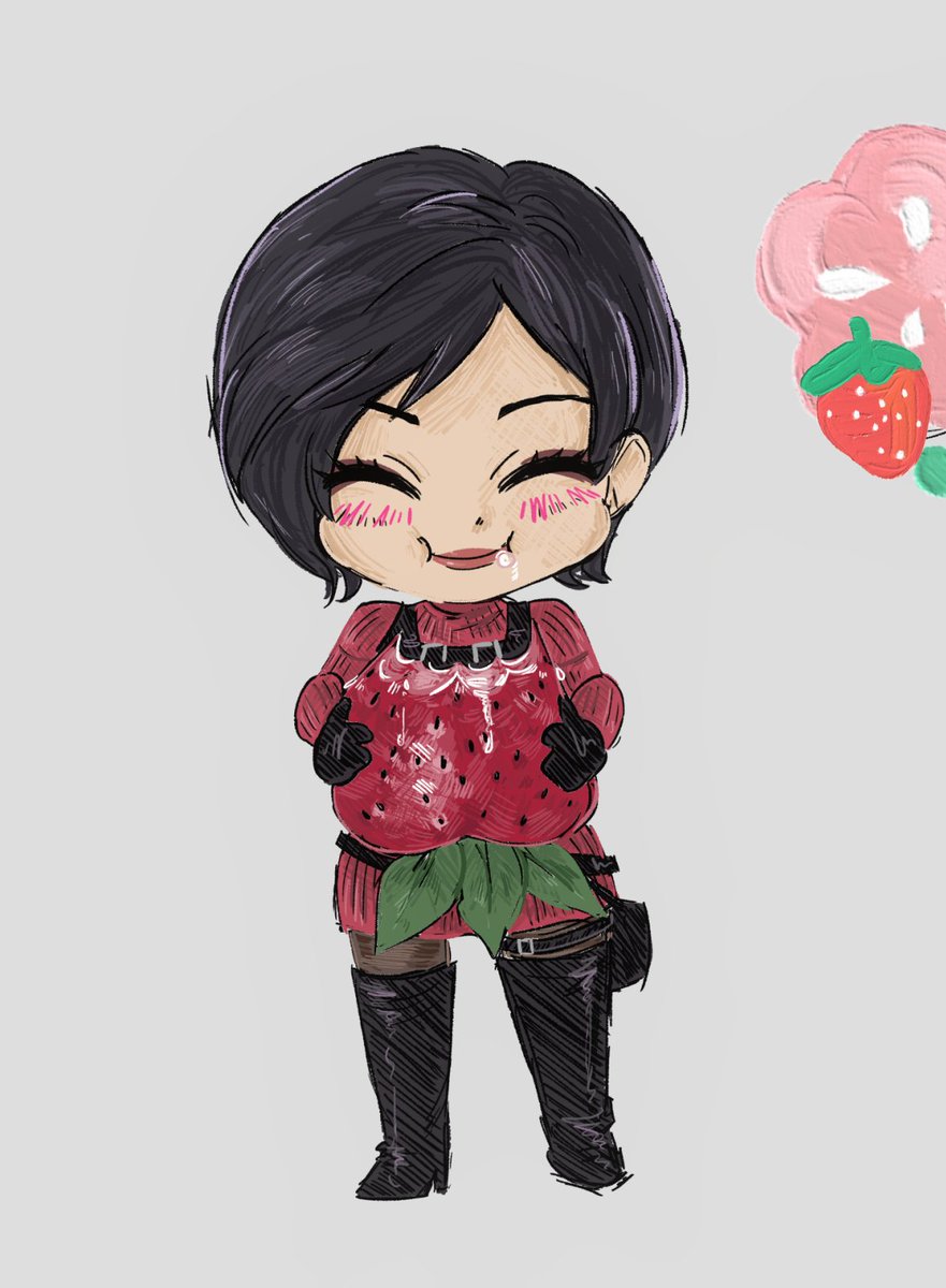 nic0lle0384's tweet photo. since my art with re girls will take some time to make enjoy some ada nendoroid eating strawberry 
#REBHFun #AdaWong https://t.co/4xsKSVzSUK