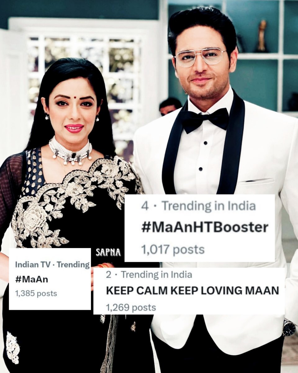THIS IS CALLED HAPPINESS 😭😍🤯💃🔥♥️🧿
All the HT's are Trending😭💃

Means i really don't know how to react after this😭🤧🙈

This is overwhelming😭

The craze of #MaAn #GauRup <a href="/TheRupali/">Rupali Ganguly</a> <a href="/iamgauravkhanna/">Gaurav Khanna</a>🙈❤

KEEP CALM KEEP LOVING MAAN

#MaAnHTBooster
 
#Anupamaa #AnujKapadia