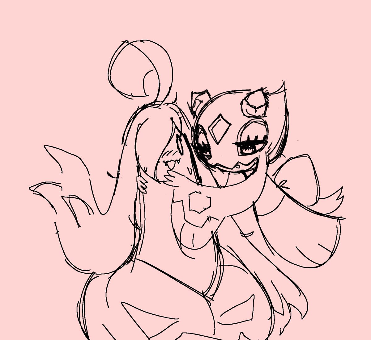 glaciekitty's tweet image. froslass and gourgeist doodles