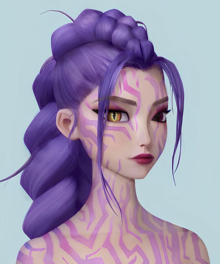 korotantai's tweet image. oh… they just dropped more demon rumi concept art on ig… oh her patterns cover her whole body… oh… 💥
