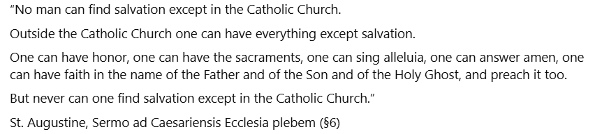 JohnTraddington's tweet image. Telling lies to those outside the Catholic Church about their salvation is not true charity.
They need the truth.