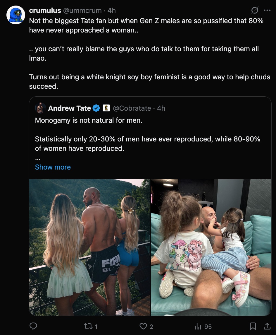 DilettanteQuant's tweet image. Not only do I not want to see Normies commenting on the nature of interpersonal relationships, I don't want to see other people commenting on the nature of Normie comments.