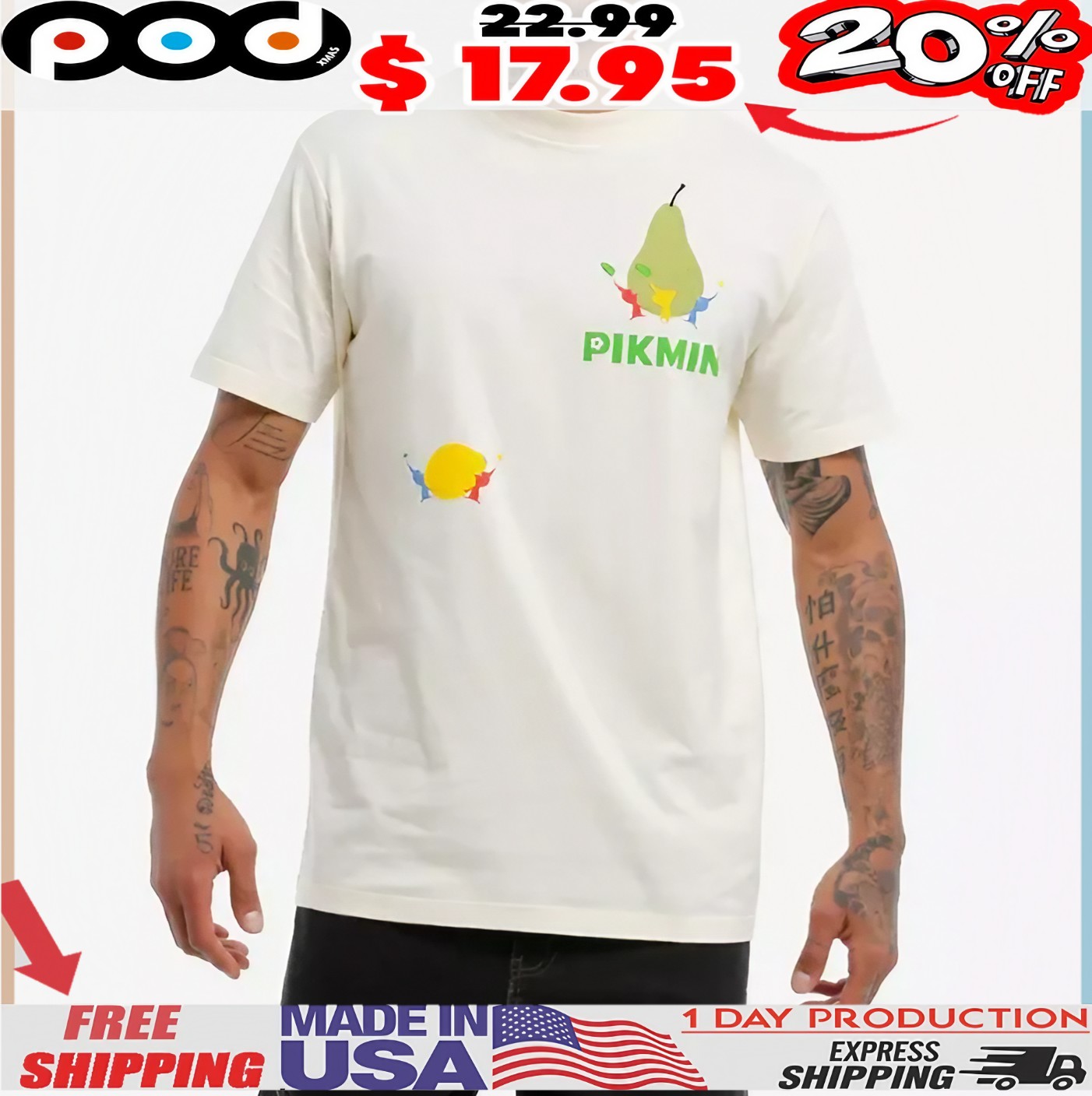 【新品未使用】定価約¥10,500-PIKMINパーカー×出会いTシャツ-2点 新品未使用】定価約¥10,500-PIKMINパーカー×出会いTシャツ-2点