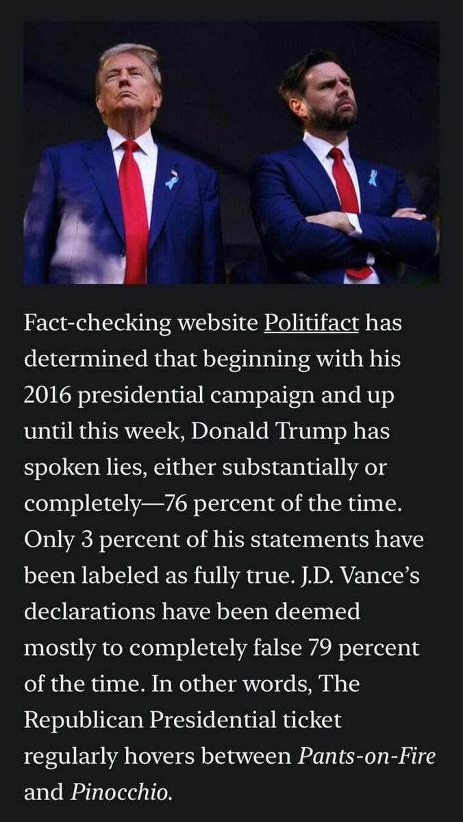 DutchyPatrick's tweet image. Wow, a President and his vice- President talking complete BS and lies 76 percent of the time.
The American people deserve better…