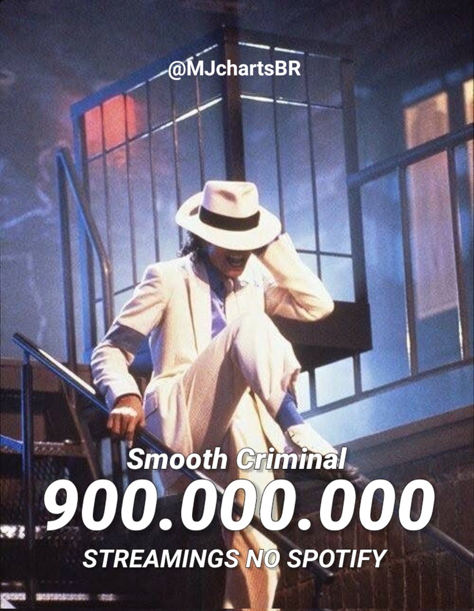 MJchartsBR's tweet image. VEIO AÍ: "Smooth Criminal" de Michael Jackson ultrapassa 900 MILHÕES de reproduções no Spotify, sendo essa a terceira música do rei do pop a alcançar tal marca na plataforma.
Vamos por esse bilhão🔥
#MichaelJackson