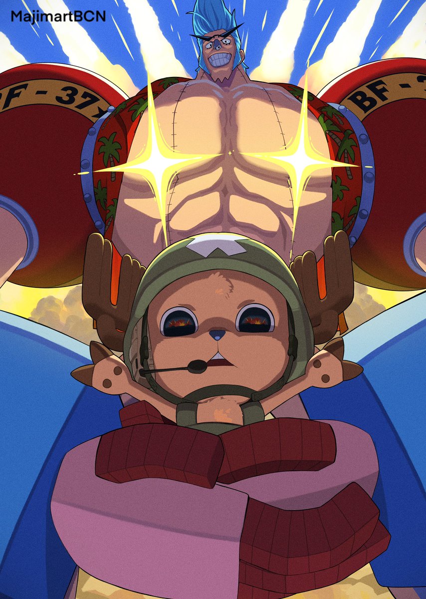 MajimartBCN's tweet image. Chopper x Franky! #ONEPIECE #fanart