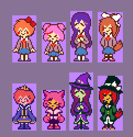 BlueQuacker's tweet photo. We've finally got the girls reunited!

#ddlc #DELTARUNE https://t.co/158jRtevus