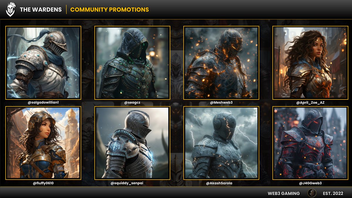 New Community Promotions 🥳

It's time we promoted some Squires to Knighthood!

Join us in congratulating these 8 Knights on their promotions. Big thank you for your support 🍻

Built by Gamers. Powered by Community 🛡️