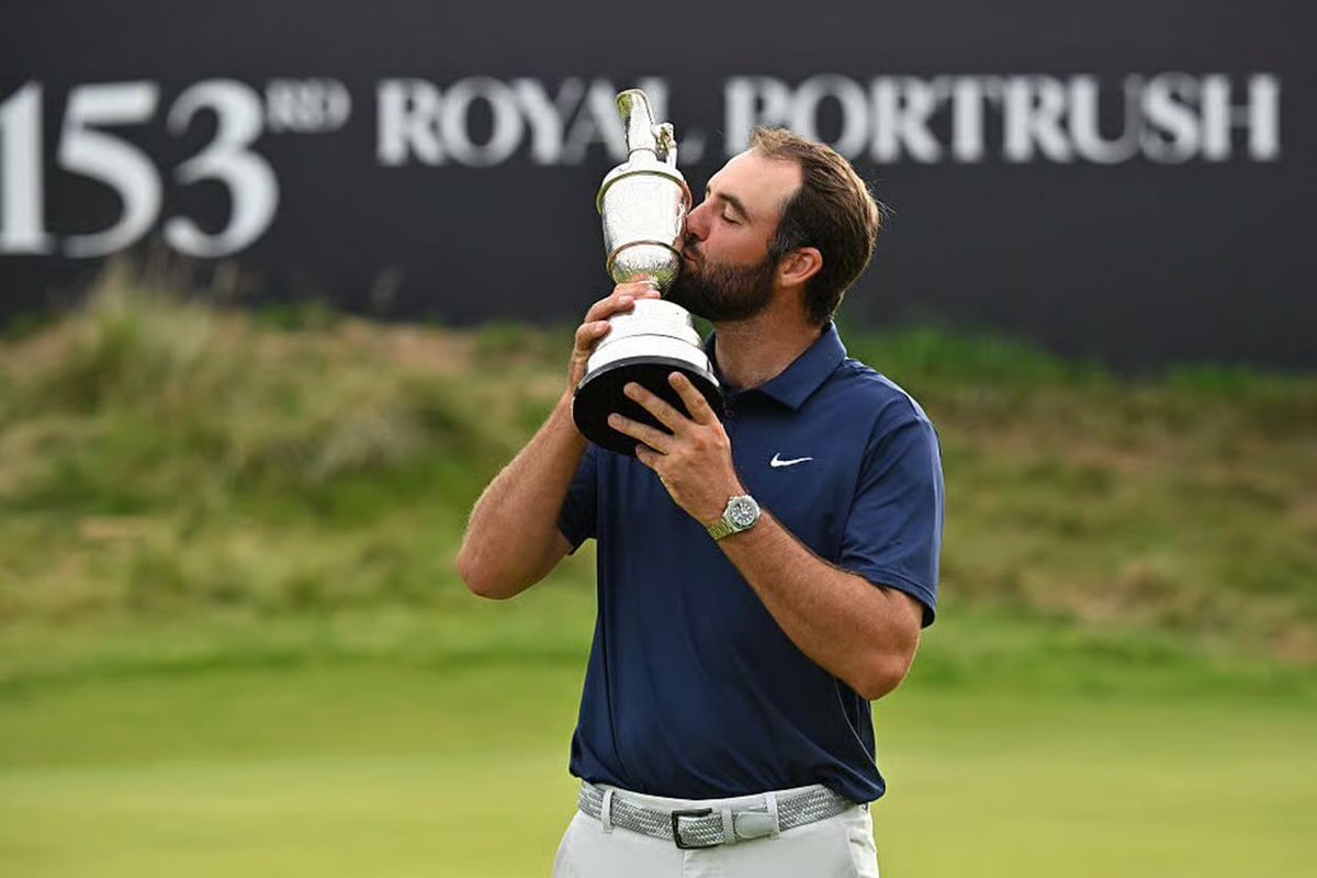 BetHog's tweet image. Scottie Scheffler captures his fourth career major, finishing 17-under to win #TheOpen by 4 strokes 🏆

Scottie bettors are licking their chops 🐗