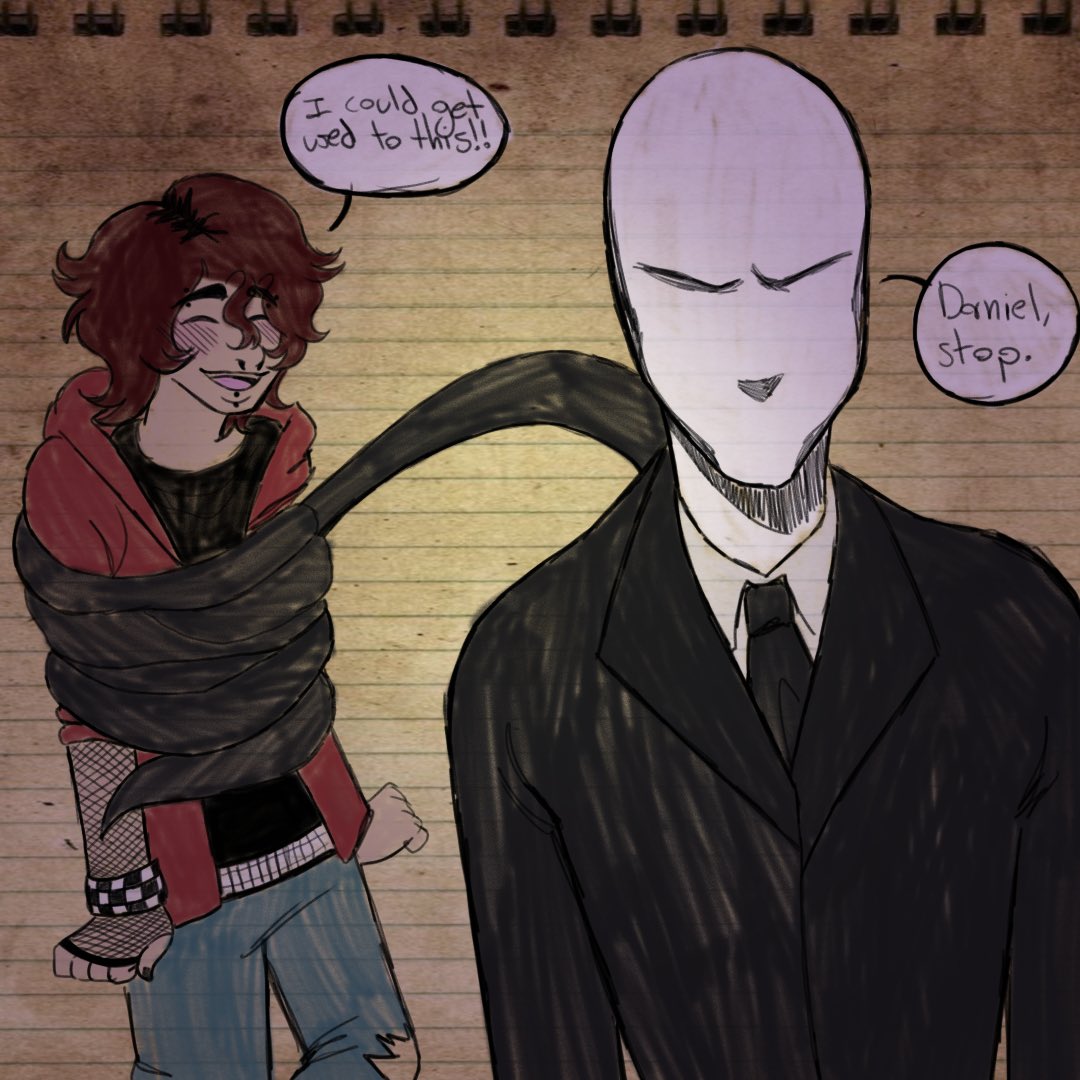 bl0odyd4niel's tweet image. ιηтєяα¢тιση вαιт ꉂ૮(°□°'˶)ა!!
show ur fo/yumeship and your headcanon of them (i start):
i think slender would definitely watch daniel while he sleeps.