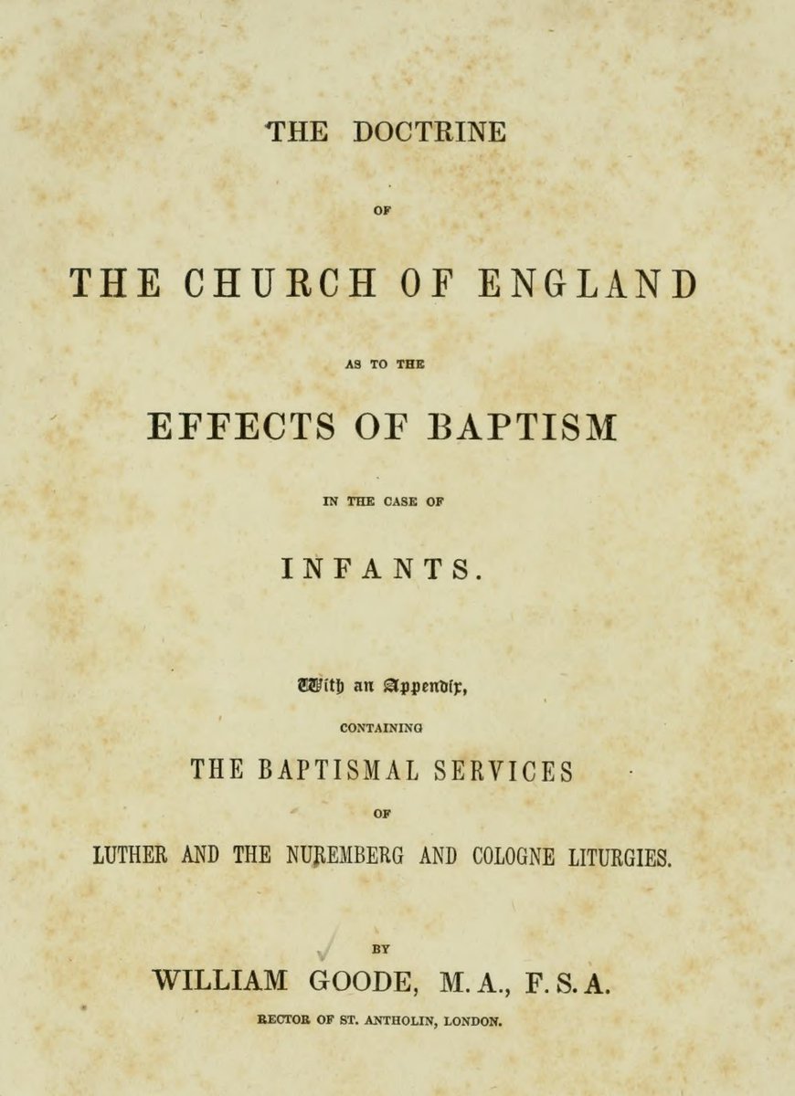 MESabo86's tweet image. Finally finished this work--and it was well worth it. Now reading Waterland on baptismal regeneration (Goode critiques him in the final chapter).