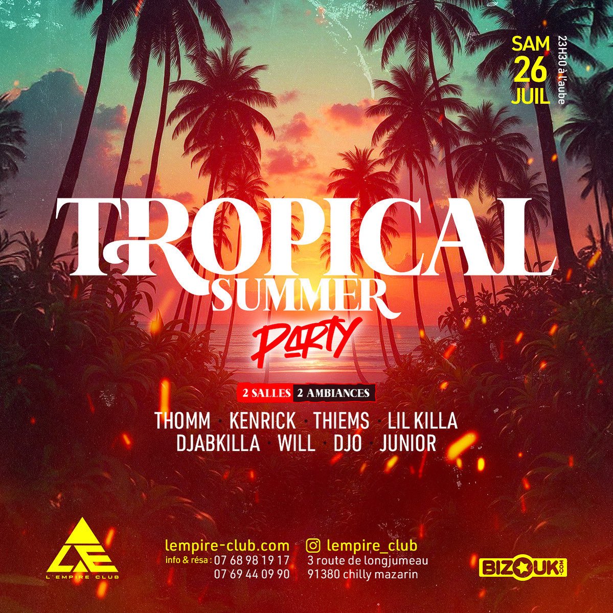 LA TROPICAL SUMMER PARTY 🔥🔥🔥
L’EMPIRE 📍
<a href="/dj_thomm/">DJ THOMM 🐼</a> <a href="/kenrickdj/">KENRICK 🎰</a> <a href="/thiems_dj/">MONEY PUULL UP 💶</a> <a href="/DjLilKilla1/">Dj Lil’Killa</a> <a href="/djabkilla/">Eagle ᡕᠵ᠊ᡃ່࡚ࠢ࠘ ⸝່ࠡࠣ᠊߯᠆ࠣ࠘ᡁࠣ࠘᠊</a> Will Djo junior
