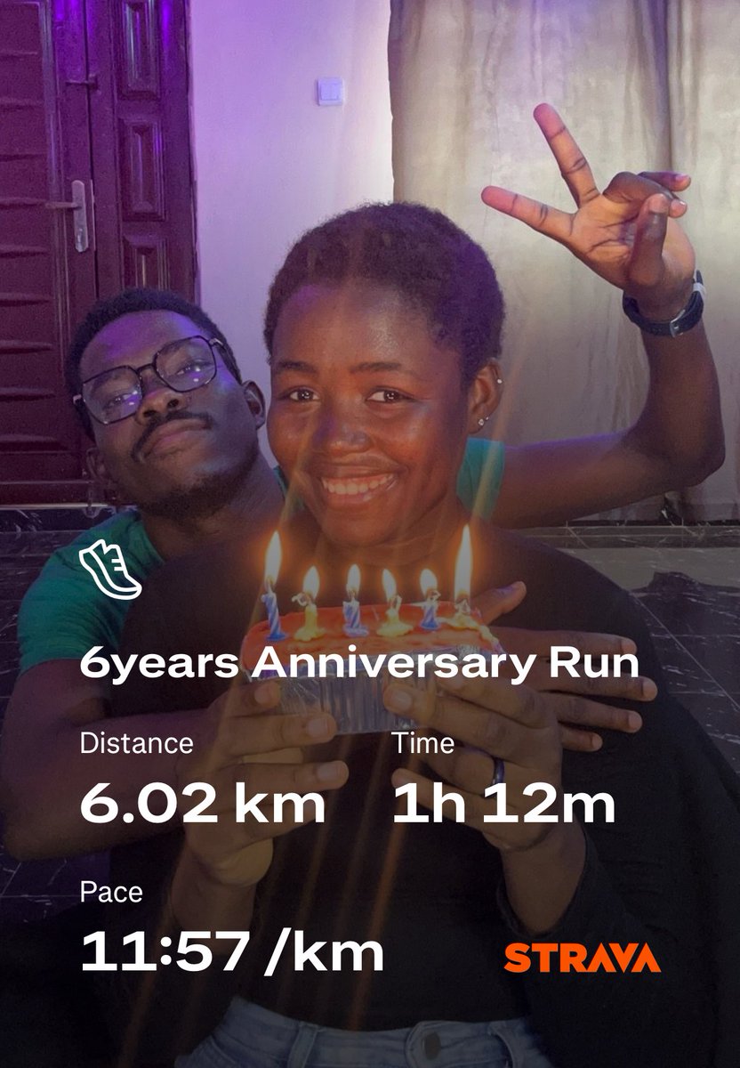 flexsidee's tweet image. It’s 6years with @ameenaadebadejo today 🎊🎉
6km run to celebrate and 60pages to read