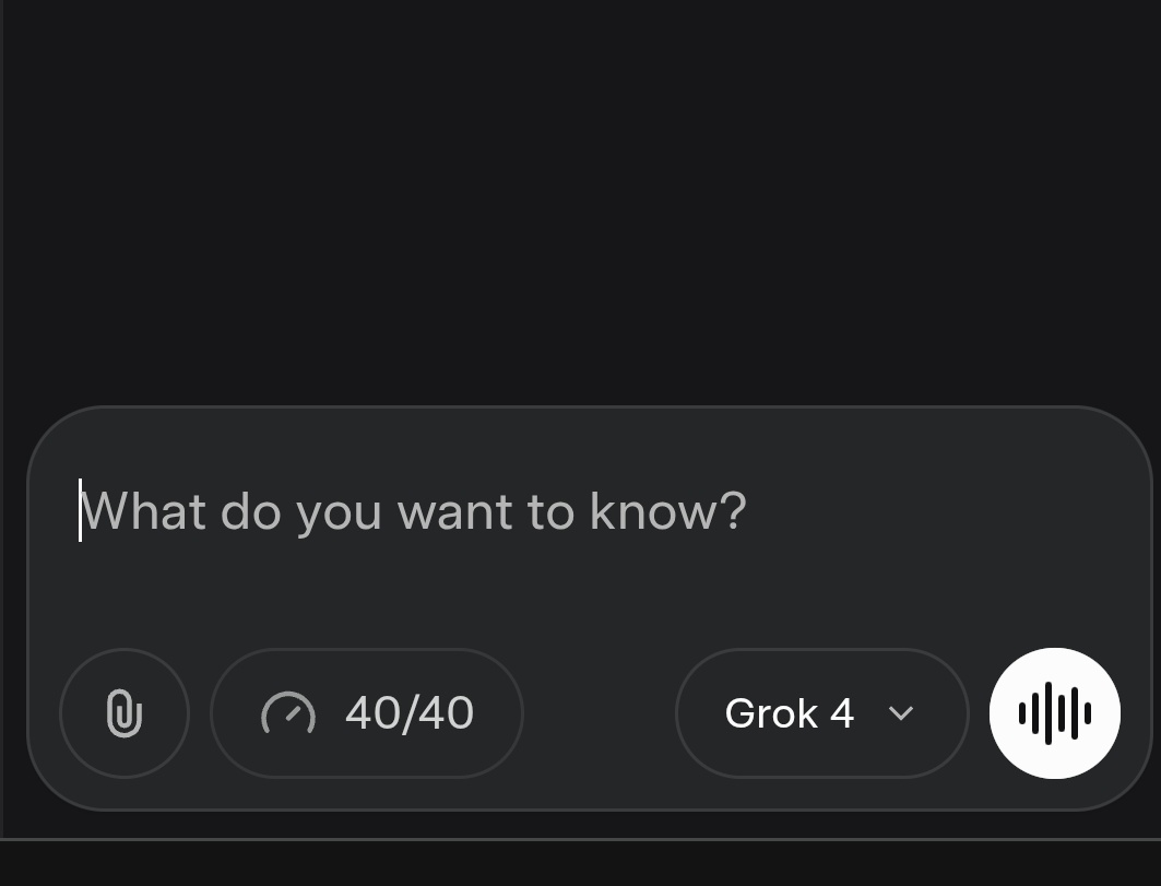 blankspeaker's tweet image. Supergrok limits have been bumped up to 40 Grok 4 questions every 2 hours.