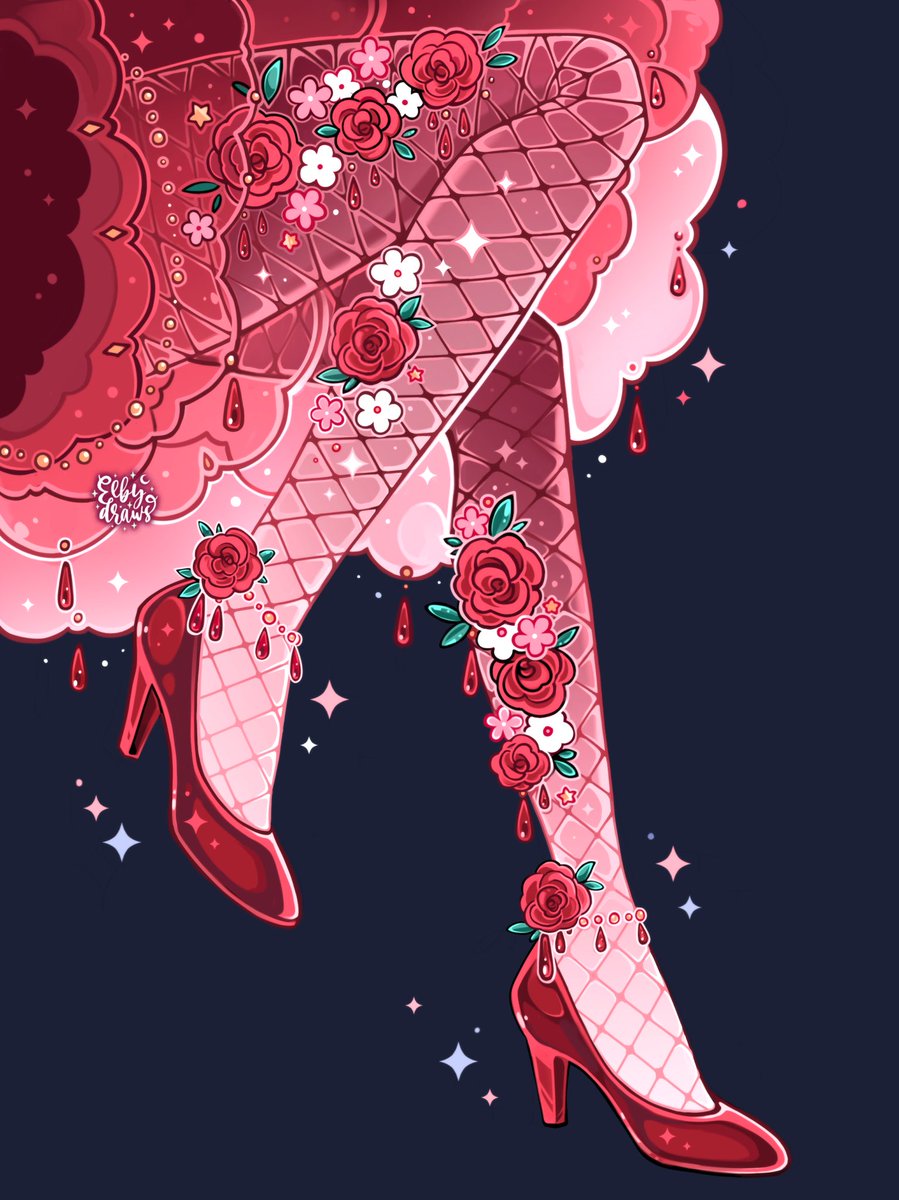 Rose fishnet stockings 👠🌹🌸