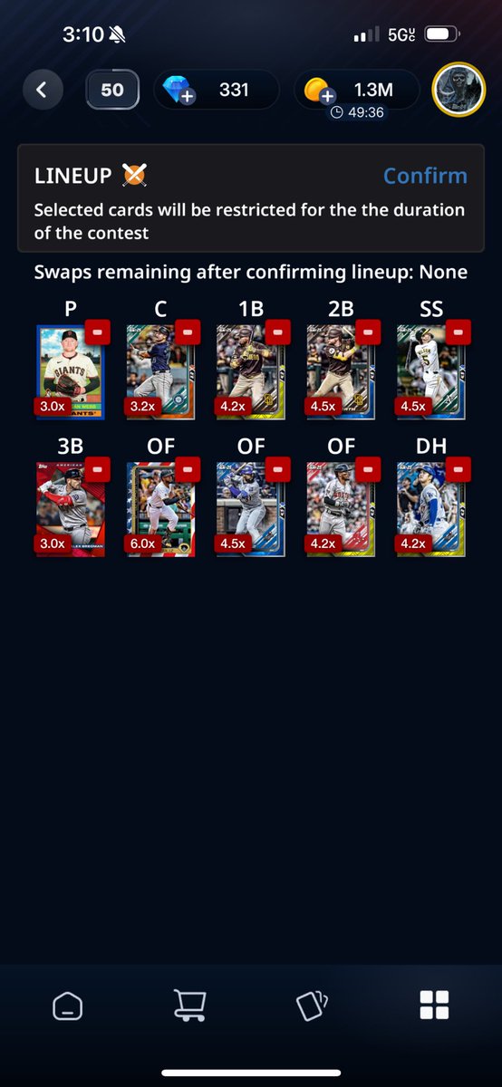 😷 Jason Brown (@wvfilmmaker) on Twitter photo WTH <a href="/ToppsBUNT/">Topps® BUNT®</a>
The contests have been a joke all weekend!
Yesterday it wouldn’t set my lineup - all weekend the Mega Star has provided no points ! WTH <a href="/ToppsBUNT/">Topps® BUNT®</a>
The contests have been a joke all weekend!
Yesterday it wouldn’t set my lineup - all weekend the Mega Star has provided no points !