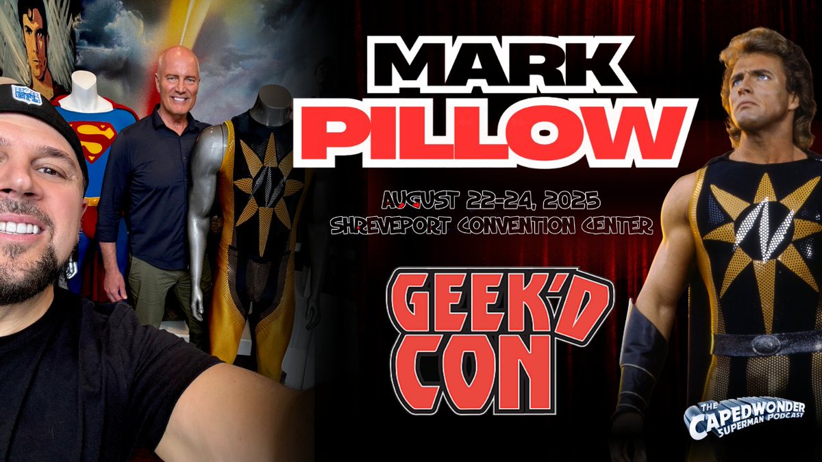 Jay Towers (@jaytowers) on Twitter photo We are heading to Shreveport August 22-24 for <a href="/GeekdCon/">Geek'd Con</a> with Mark Pillow from Superman IV. Come say hi! The Caped Wonder Superman Podcast is on <a href="/iHeartRadio/">iHeartRadio</a>. <a href="/CapedWonderJim/">CapedWonder Superman Imagery</a> #Superman #Nuclearman From the 313 to the 318 We are heading to Shreveport August 22-24 for <a href="/GeekdCon/">Geek'd Con</a> with Mark Pillow from Superman IV. Come say hi! The Caped Wonder Superman Podcast is on <a href="/iHeartRadio/">iHeartRadio</a>. <a href="/CapedWonderJim/">CapedWonder Superman Imagery</a> #Superman #Nuclearman From the 313 to the 318