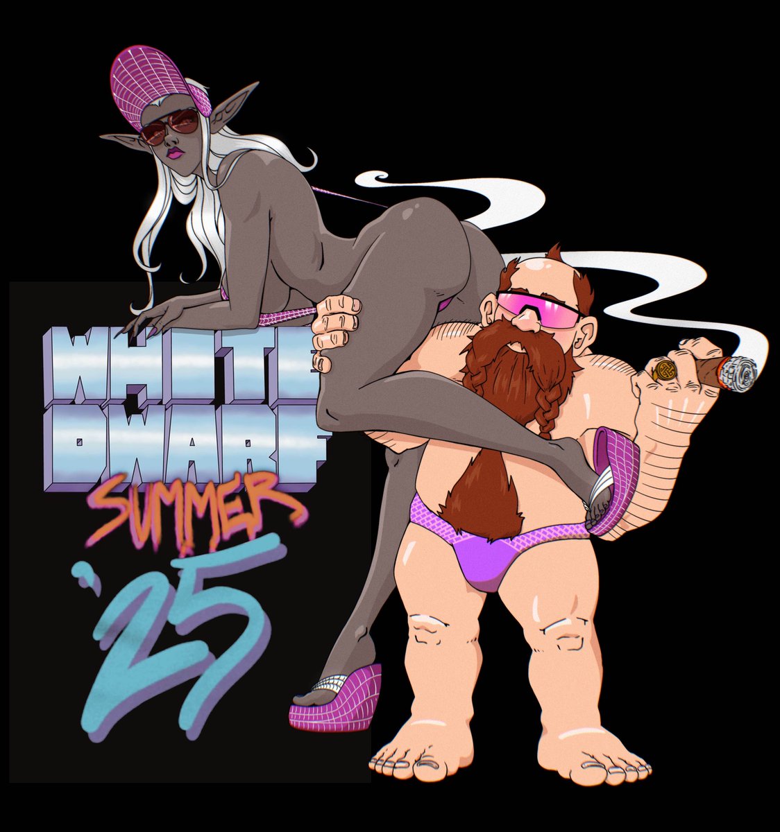 Tarmhell's tweet image. Double bill, @PaddyohCakes #whitedwarfsummer and #ElvesInBikinisMonth