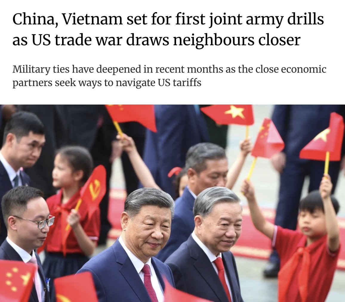 agent_of_change's tweet image. In a sign of deepening ties, China and Vietnam are set to conduct their first joint army training exercise. A very significant and positive development, indicating an increasing unity of purpose and action between the world's two largest socialist countries.