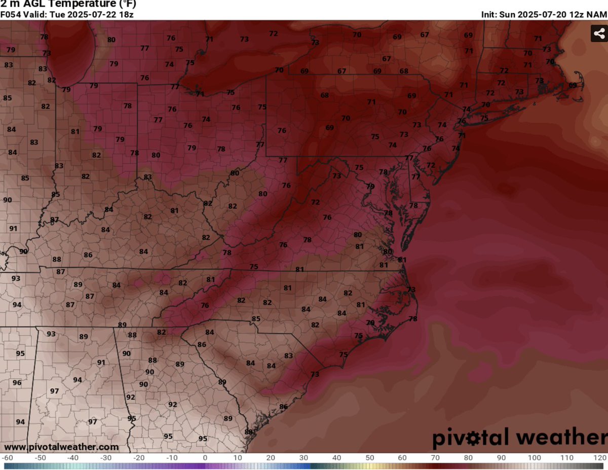 LoganGilesWx's tweet image. Tuesday will be the best day in awhile with northerly flow bringing temperatures to near 80˚F. Dry airmass with low humidity expected