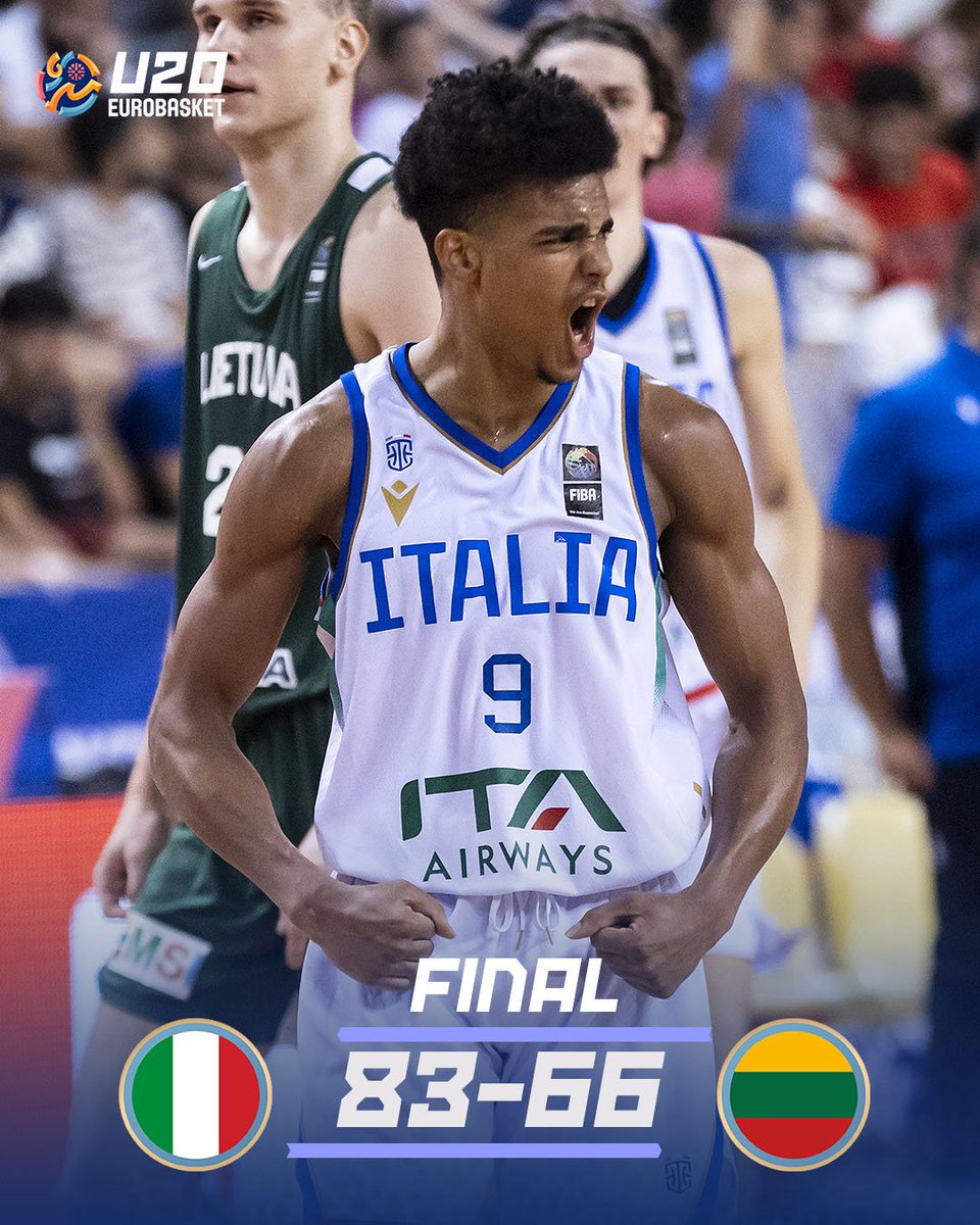 🇮🇹 ITALY DOMINATES THE #U20EUROBASKET FINAL AND WINS THEIR FIRST TITLE SINCE 2013! 🏆