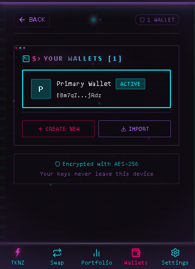 The best Solana wallet you could ever ask for

Huge rewards for loyal contributors, Token Launchpad, community-focused native token - all in one place

Just $TKNZ it