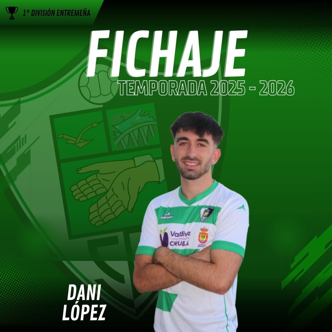 🎙️✅ ¡ FICHAJE ! ✅🎙️

“DANI LÓPEZ” nuevo jugador del C.P Valdivia para la temporada 25/26 🤝

Se caracteriza por su lucha constante y su olfato goleador, además, sabe lo que es debutar en 2REF con el C.F Villanovense. Su último equipo fue el Mérida DH 📝

💚¡Bienvenido Dani! 💚