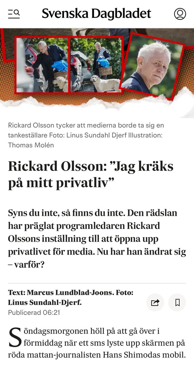vringhed's tweet image. EXTRA!

Rickard Olsson i stor intervju om varför han inte längre ger intervjuer.