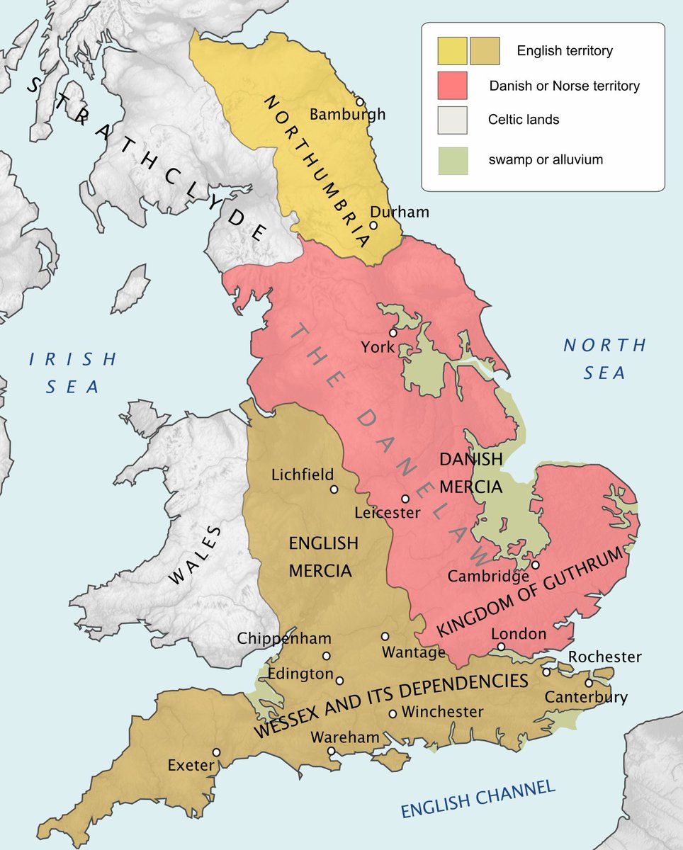 tomhfh's tweet image. It's actually wild how much of what we now think of as pleasant pastures green is new land we created out of thin air.
In the ninth century, much of what is now eastern England was boggy swamp and marshland.
Much of it wasn't land until the eighteenth/nineteenth centuries.